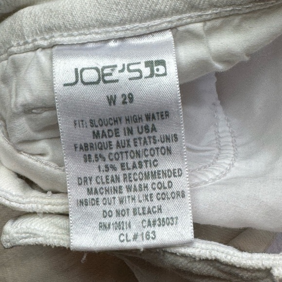 Joes Jeans Sz 29 Jeans White Noelle Slouch High Water Mid Rise Ankle Distressed - Picture 8 of 12